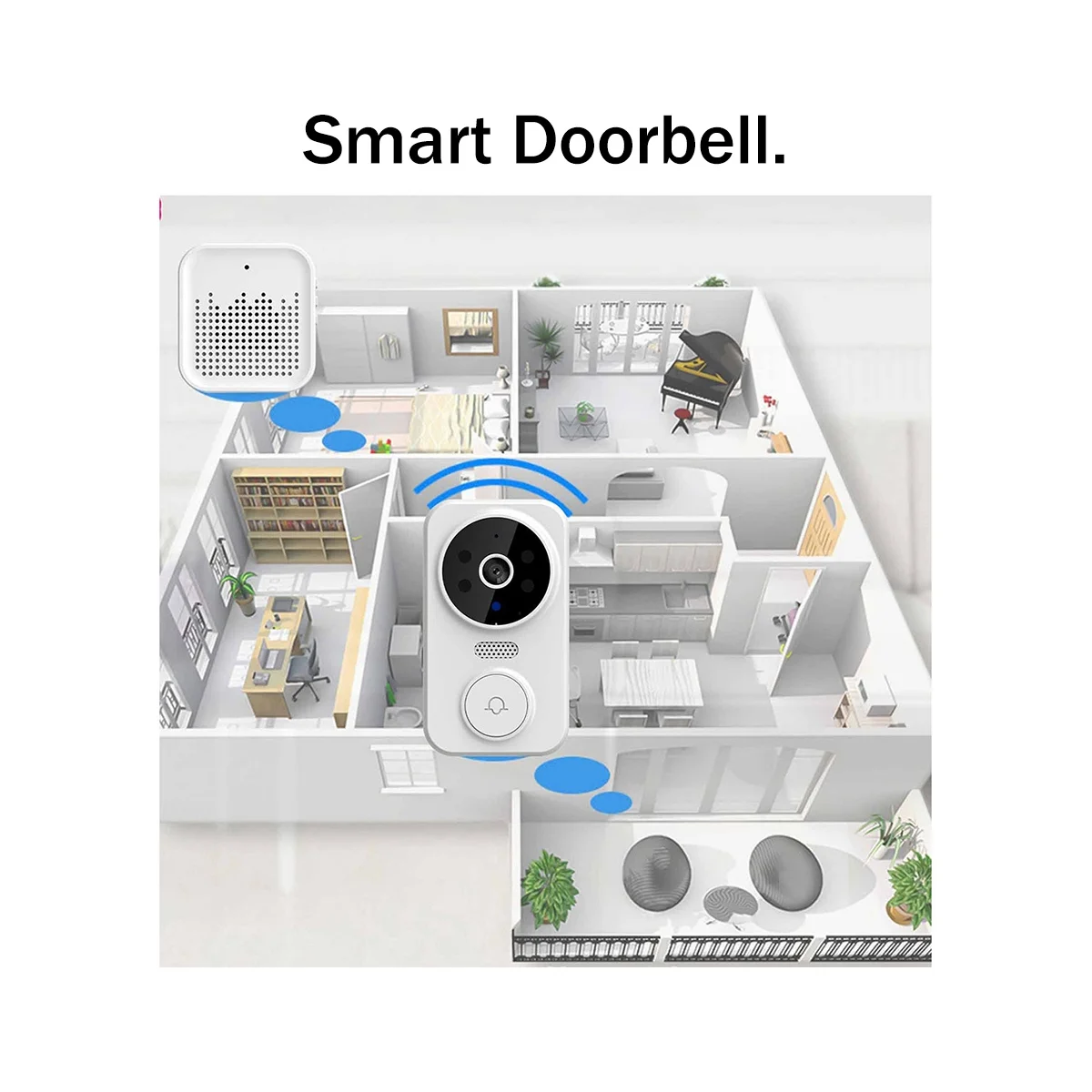 Video Doorbell Smart Doorbell Wireless Remote Video Doorbell Intelligent Visual Doorbell 2.4Ghz WiFi