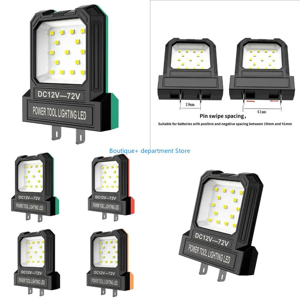 E1PD LED Lighting Tool Pocket Work Light With 550LM Brightness for 12-72V Multiple Power Tool Lithium Batteries