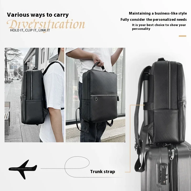 Stylish Leather Men's Backpack for Travel and Business