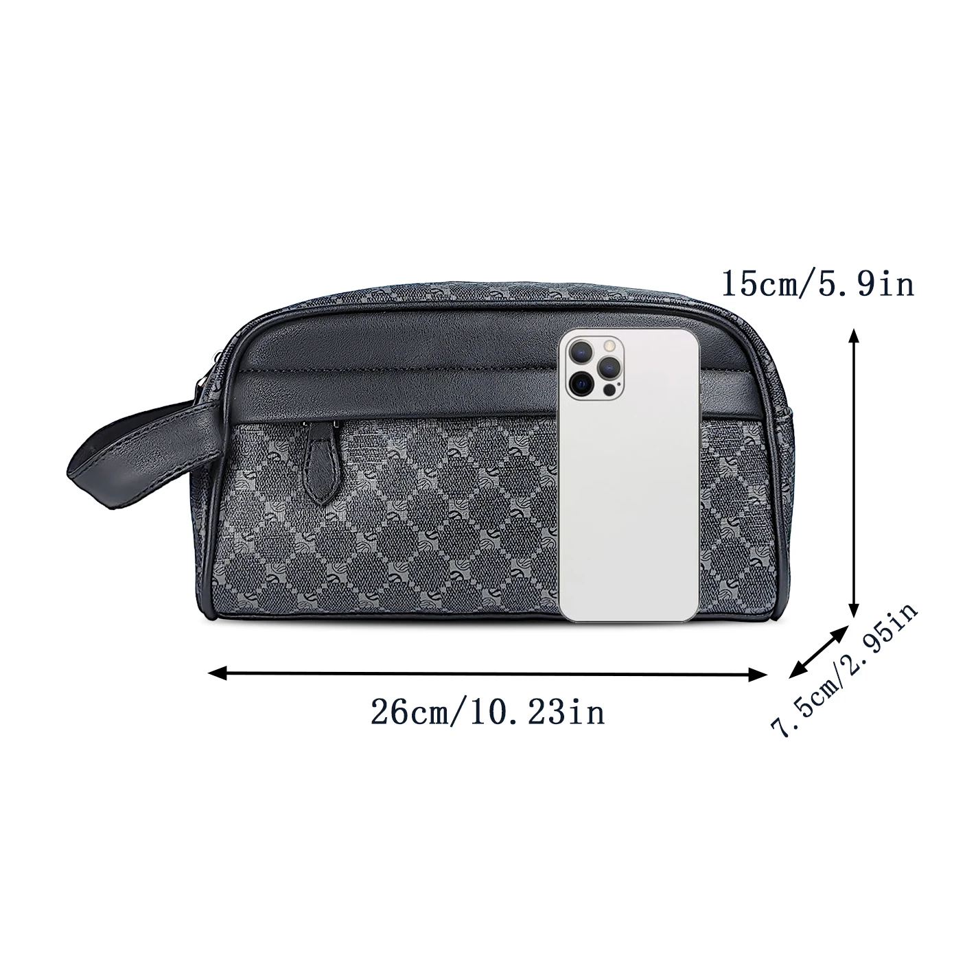 Men\'s New Fashion PU Print Clutch Bag, Large Capacity Wash Bag, Portable Fitness Storage Bag, Gift For Boyfriend Husband Father