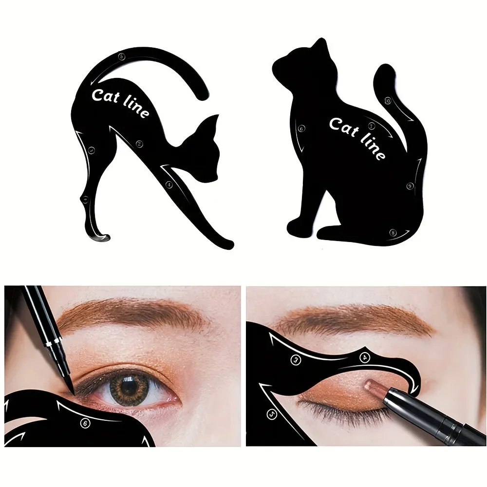 10pcs Eyeliner Stencils Cat Line Eyeliner Stamps Models Eyeliner Template Shaper Eye Liner Makeup Tool Makeup Products Косметика