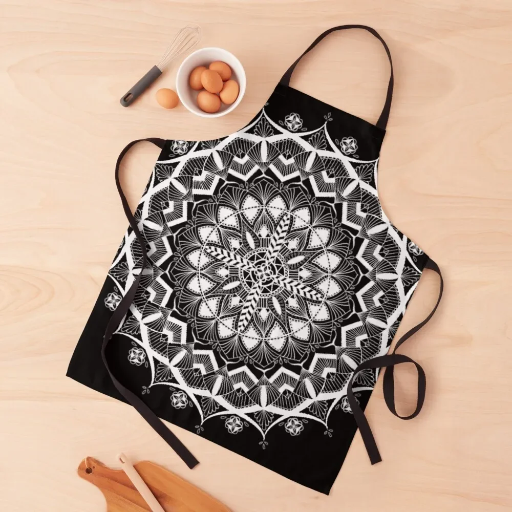 Feather Mandala Inverted Apron Chef Accessory Womens Dresses Kitchenware Apron