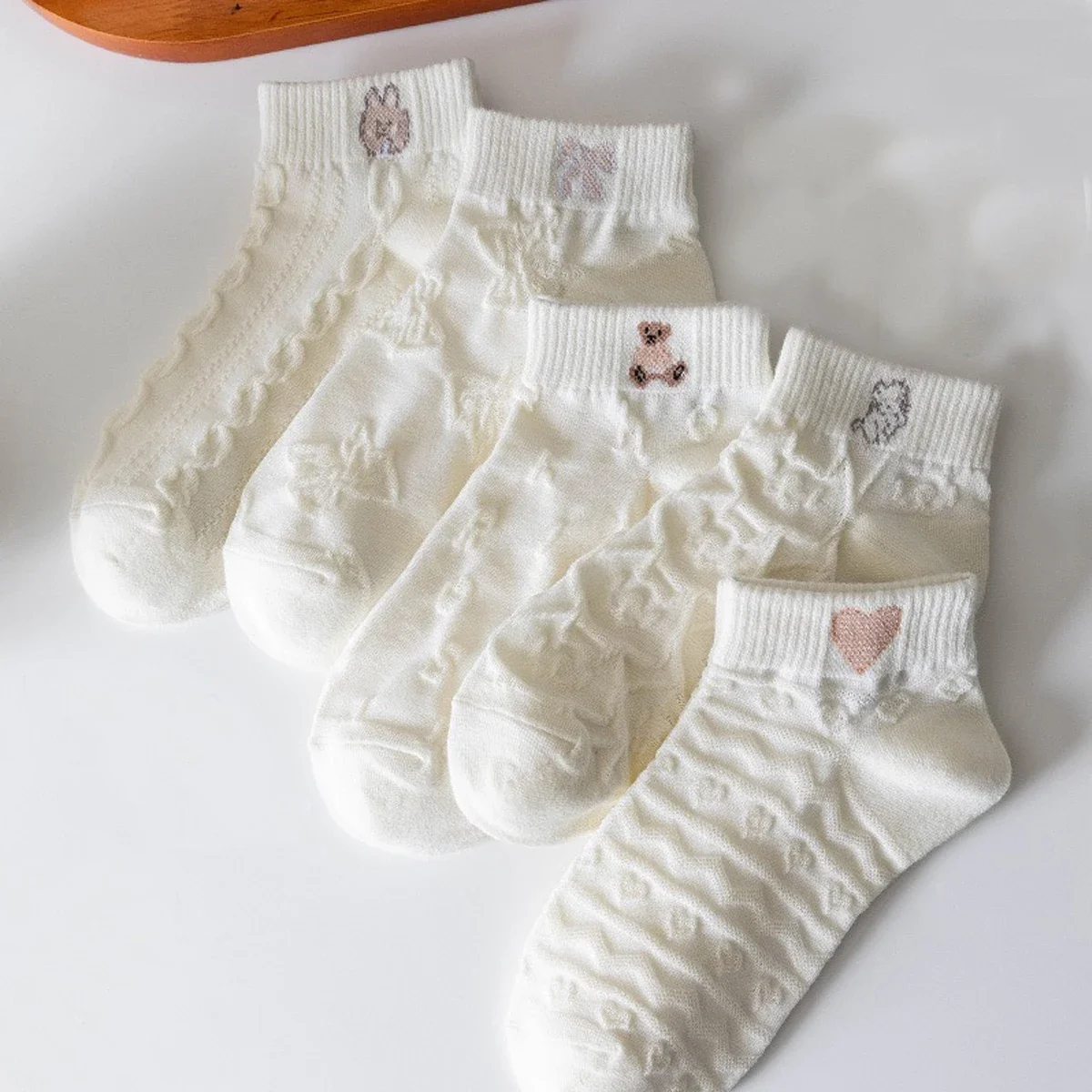 5 Pairs of Pure White Fairy Socks