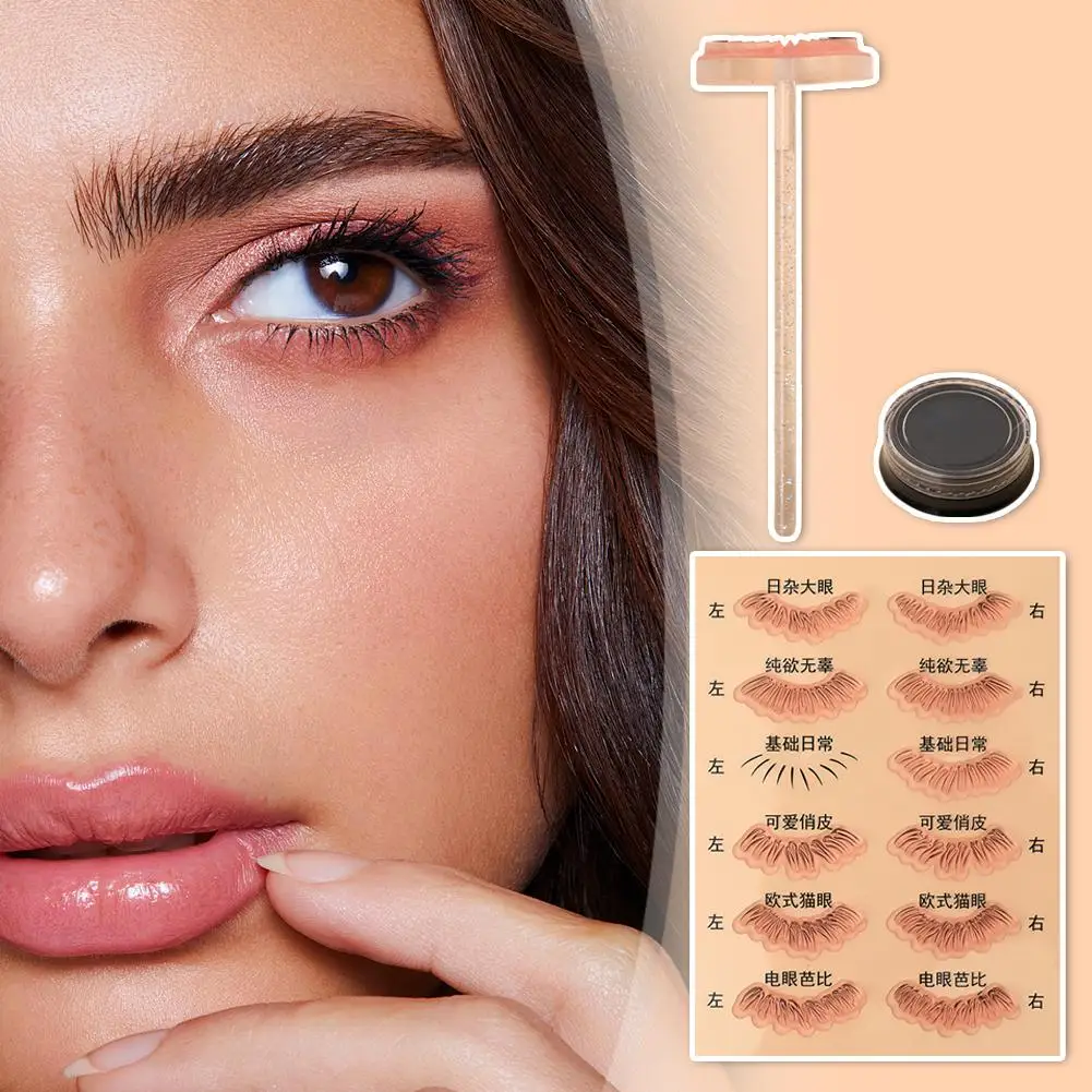 Estêncil De Cílios De Silicone Reutilizável, Estêncil De Cílios, Ferramenta De Maquiagem Dos Olhos, DIY Extensões De Cílios Inferiores, Aparência Natural