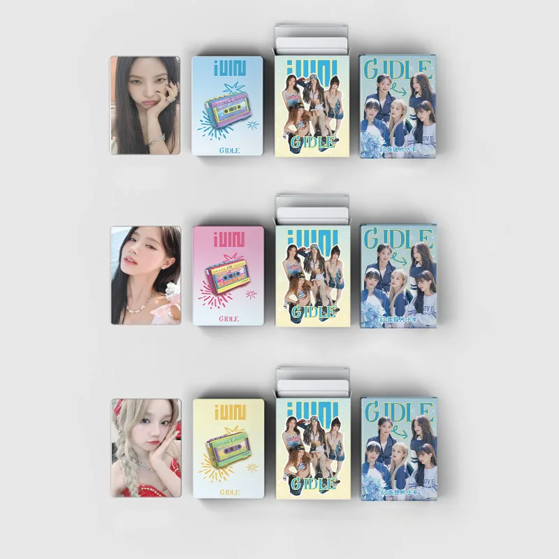 KPOP (G)I-DLE Selfie-cards MINNIE SHUHUA Fashion 50Pcs/set Two Sides Laser LOMO Photocards MIYEON YUQI SOYEON Fans Collection