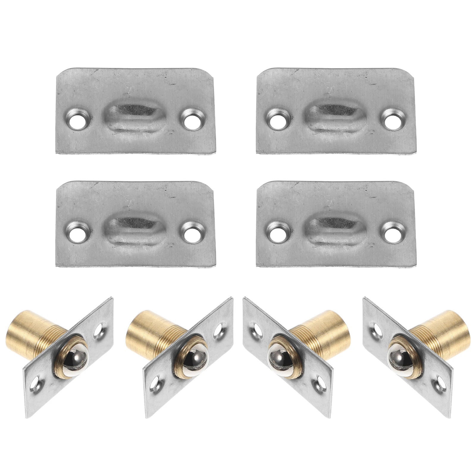 

4 Sets Stainless Steel Adjustable Ball Door Catch Strike Plate Invisible Design Home Office Enhances Stability Durable Cupboard