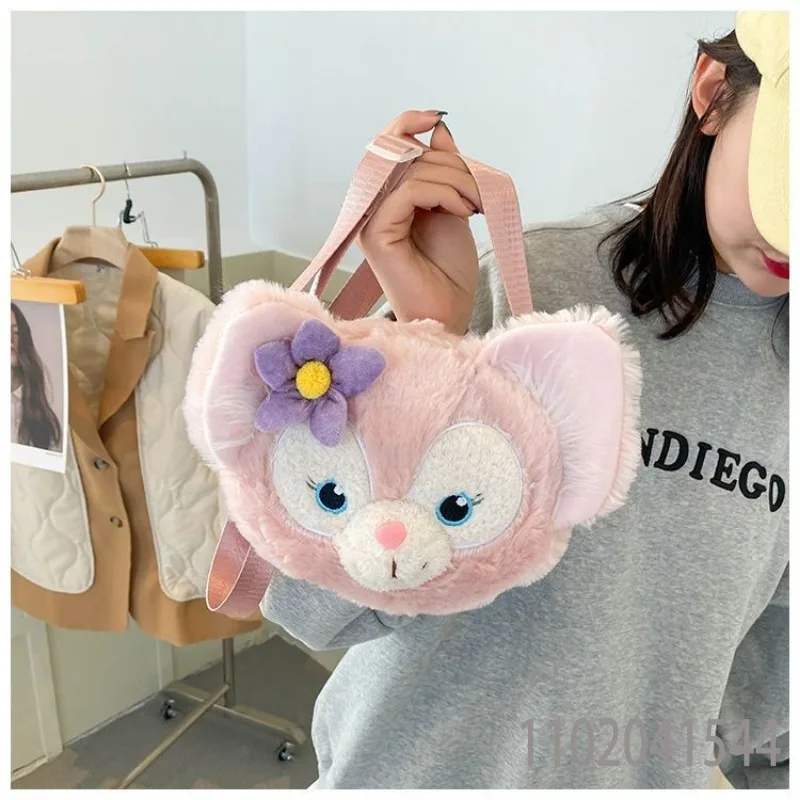 Disney Linabelle Plush Crossbody Bag for Girls Cute Cartoon Student Side Luxury Designer Shoulder Bag Free Shipping