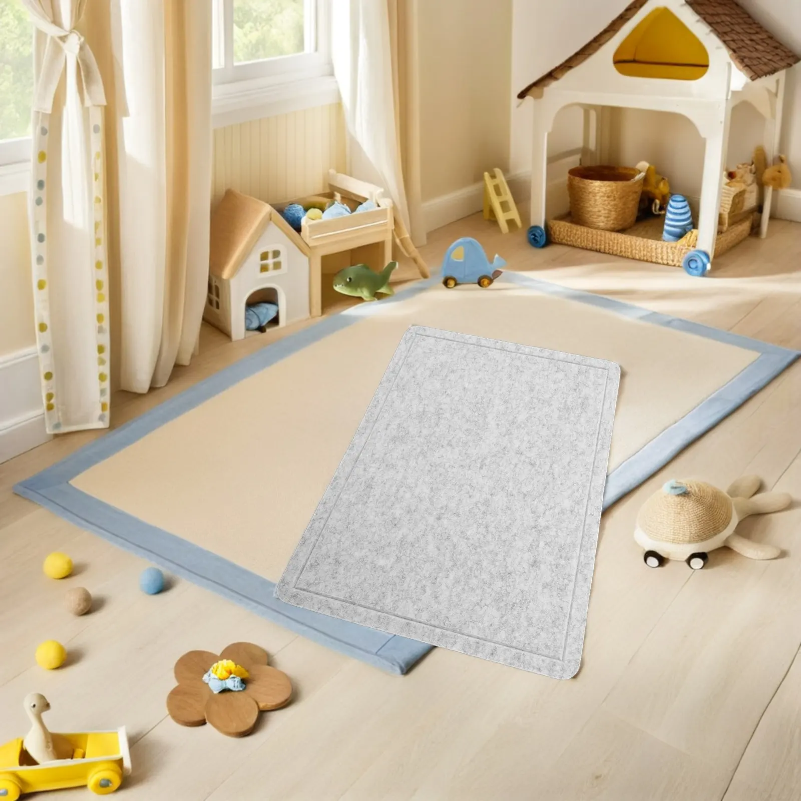2Pcs Kids Puzzle Board Non-Slip Felt Portable Puzzle Mat Tabletop Assembly Display Storage Keeper for Board