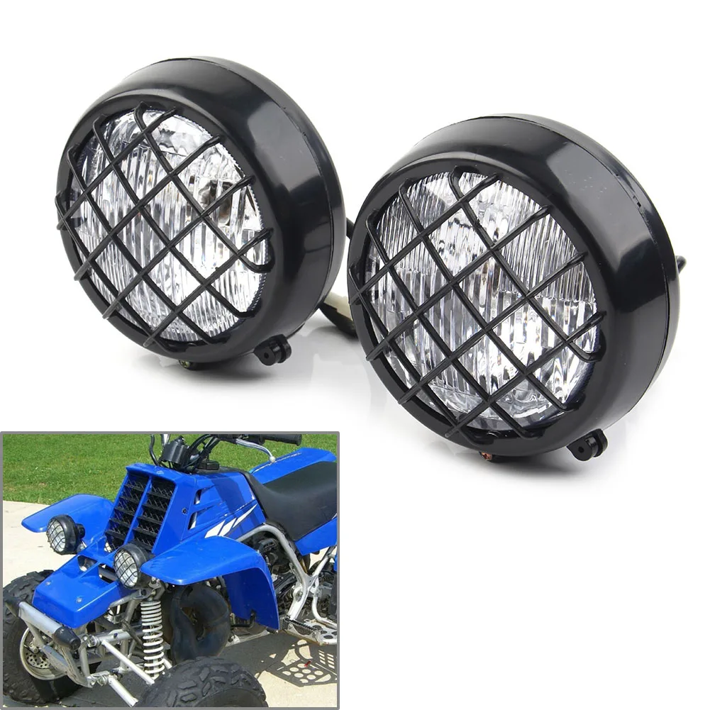 2PCS Front Headlamp Headlight For 70/110/125/150/150cc 4 Wheeler Quad Dirt Bike ATV Dune Buggy for Yamaha Banshee 87-2006