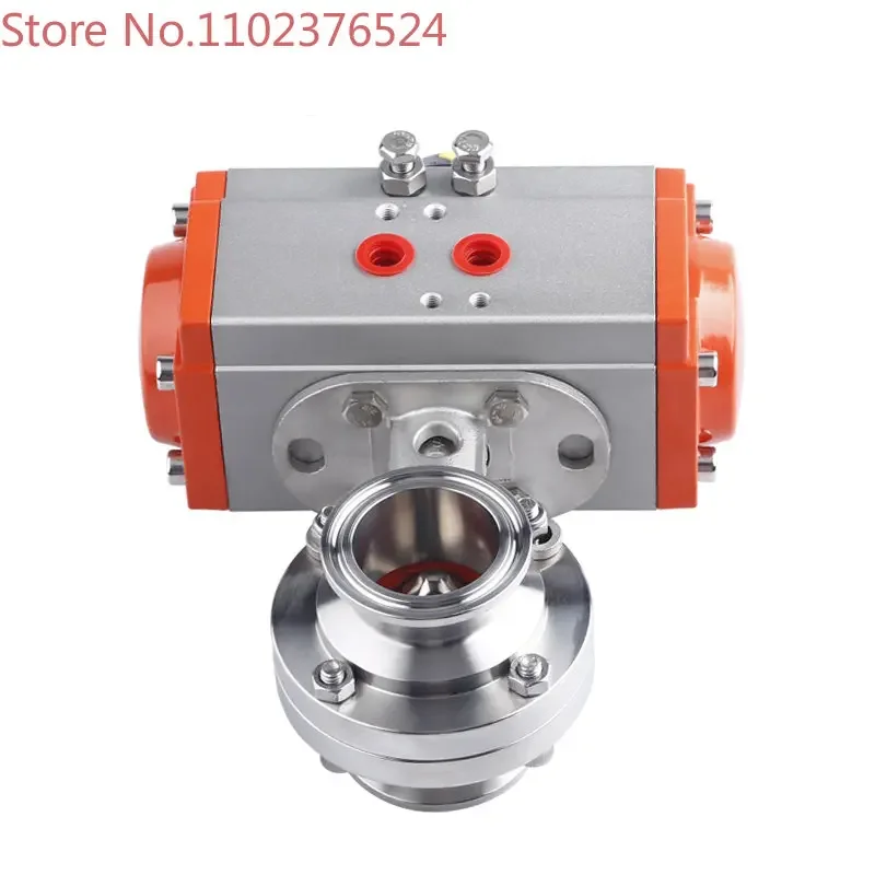 Stainless steel Sanitary butterfly valve pneumatic quick-connect clamp type O.D 19-45 quick-loading butterfly valve