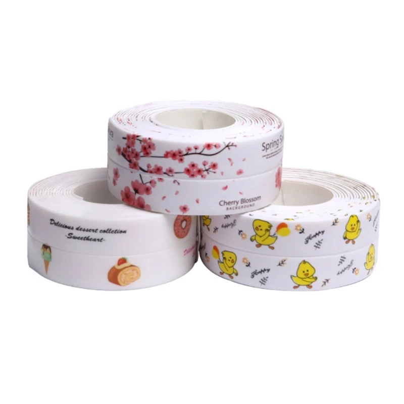 Sealant Tape Waterproof Sealing Tape PVC Self-Adhesive Tape Simple Seal Tape for Kitchen Bathroom Bathtub Toilet Shower