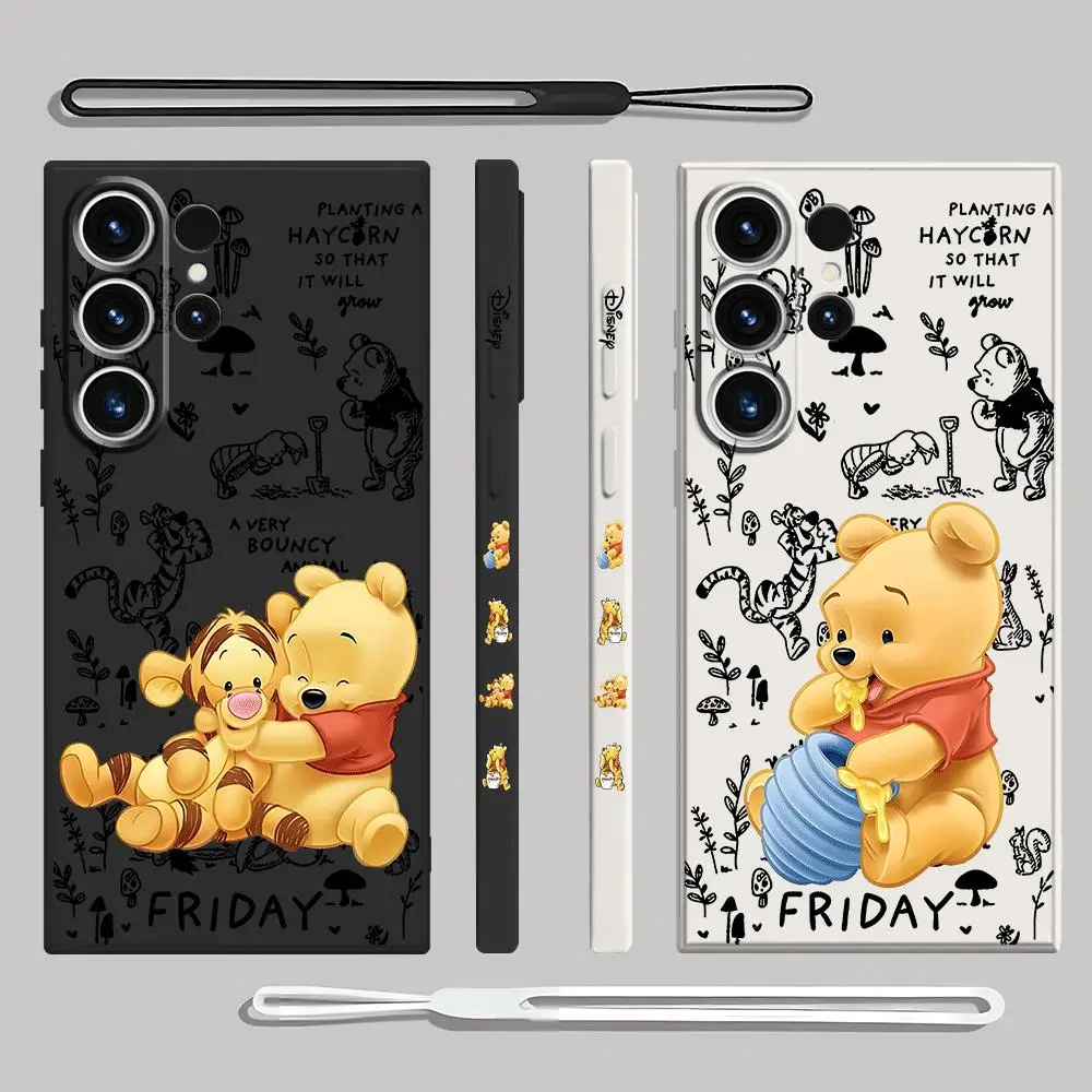 Case for Samsung Galaxy S24 Ultra S23 Ultra 5G S21 S20 FE S22 Plus S23 5G S24 Plus Disney winnie the poof Cover Print Luxury