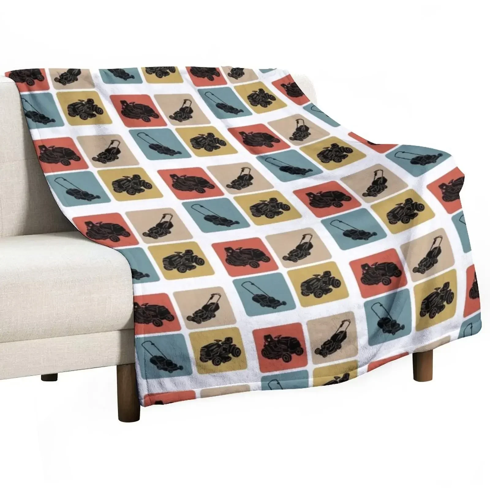 Lawn mower vintage design Throw Blanket heavy to sleep Quilt Vintage Blankets