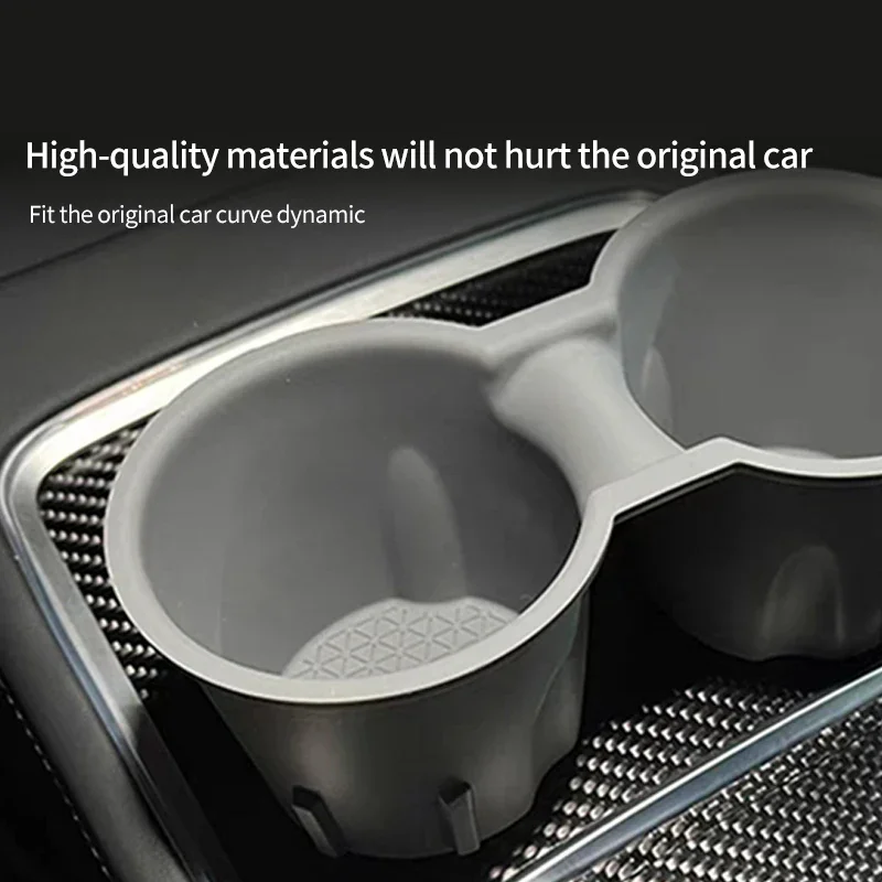 Silicone Cup Holder Insert for Tesla 2021-2023 Model 3/Y – Anti-Slip Center Console Upgrade Accessory