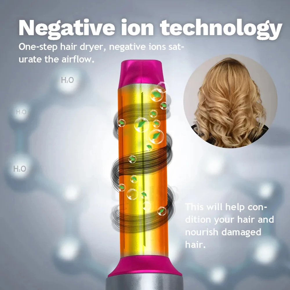 5 in 1 Haartrockner bürste automatische Lockens täbe kleben Locken wickler und glätten negative Ionen Dual-Use-Haarstyling-Heißluft kamm