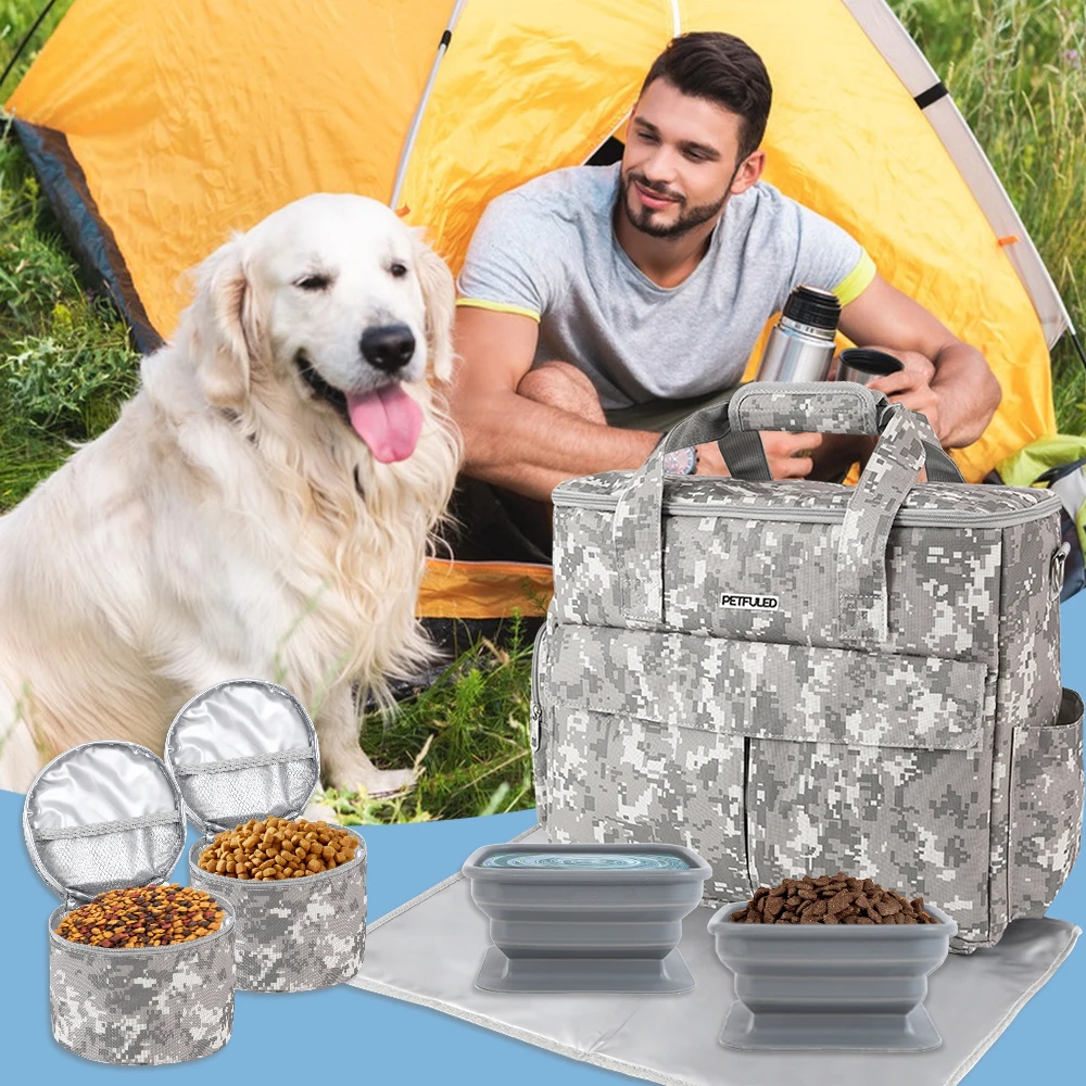 Bolsa de viaje para gatos y perros con almohadilla, cuenco y pienso - imagen 4