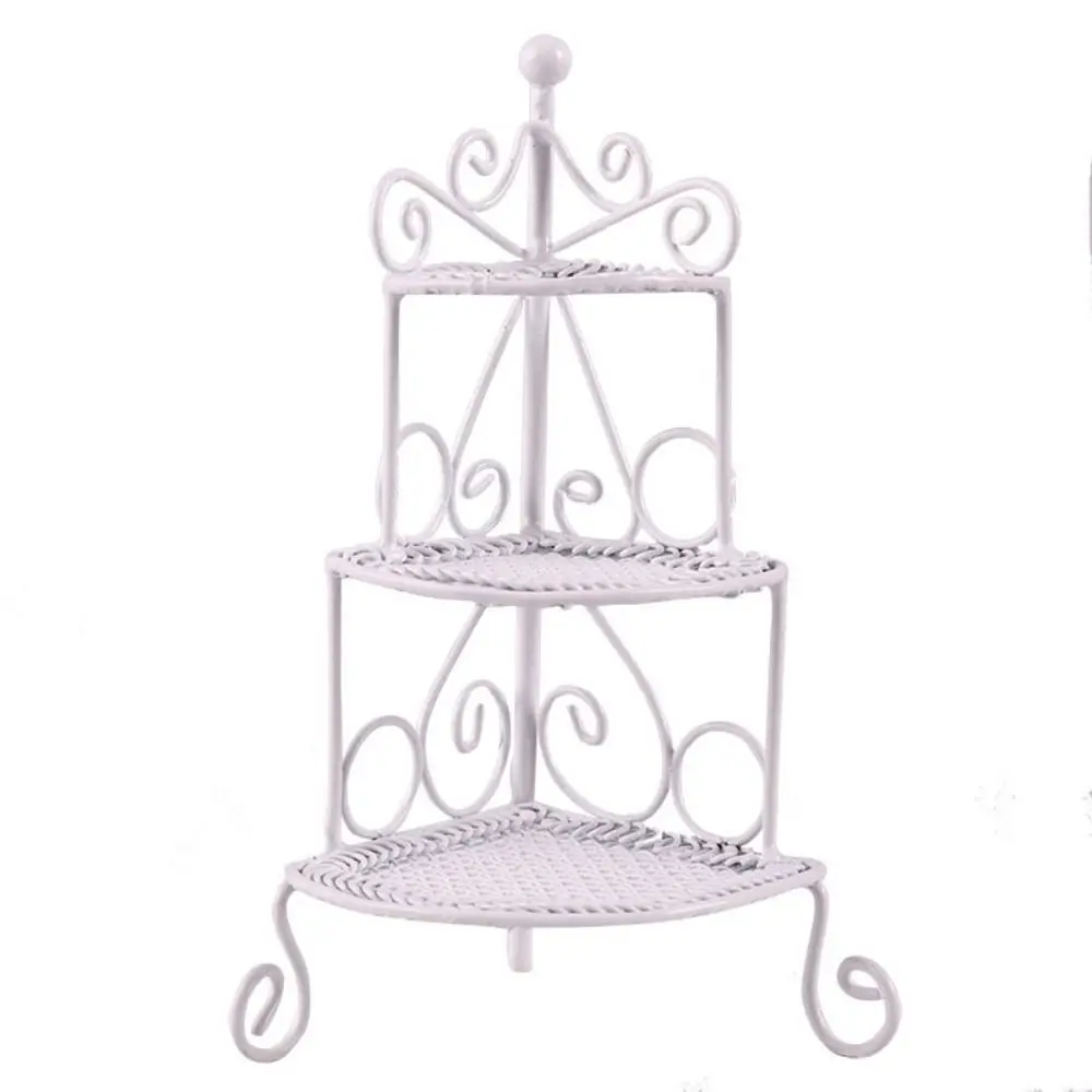 Modello treppiede Casa delle bambole Scaffale in ferro Supporto per fiori Ornamento Scaffale di stoccaggio in miniatura Espositore Simulazione 1:12 Ferro battuto