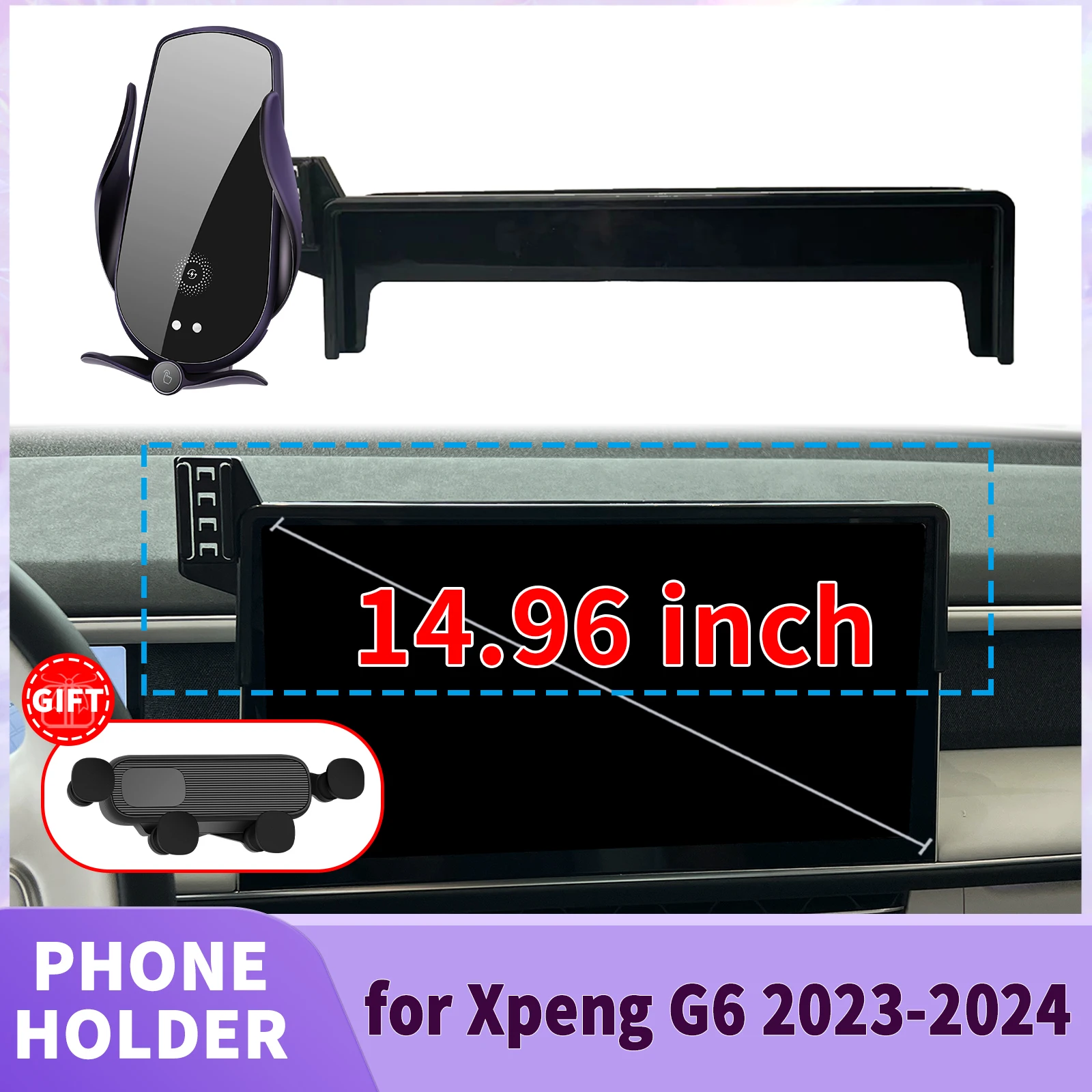 

fit for Xpeng G6 2023 2024 GPS Navigation Screen Base Phone Holder Mount ​​ Secure Clip Car​​ accessoires