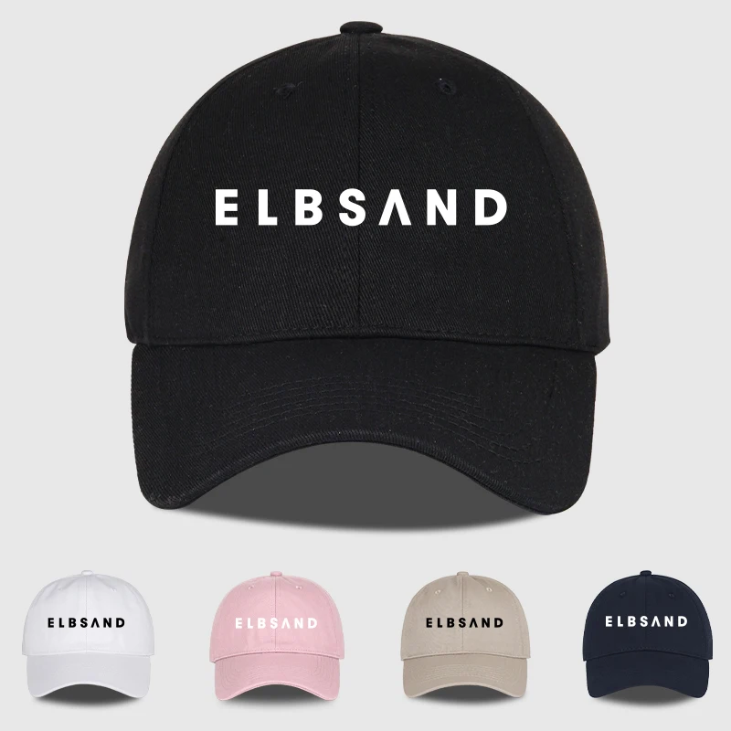 Minimalist "ELBSAND" Print Baseball Cap Adjustable Unisex St
