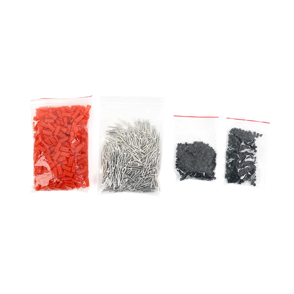 

500Pcs/Bag Dental Lab Dowel Pin Dental Lab Long and Short Legs Dowel Dual Pinswith Sleeves with Plastic Sleeves
