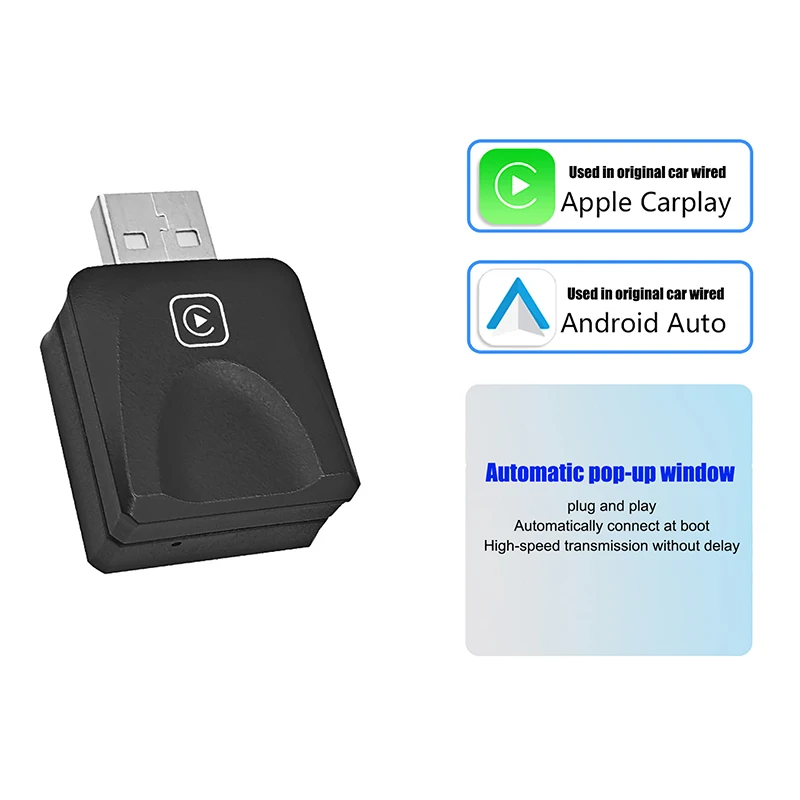 2 In 1 Wireless Carplay Adapter For Auto Smart Box Plug And Play Wired To Wireless 2 In 1 Smart Conversion Box