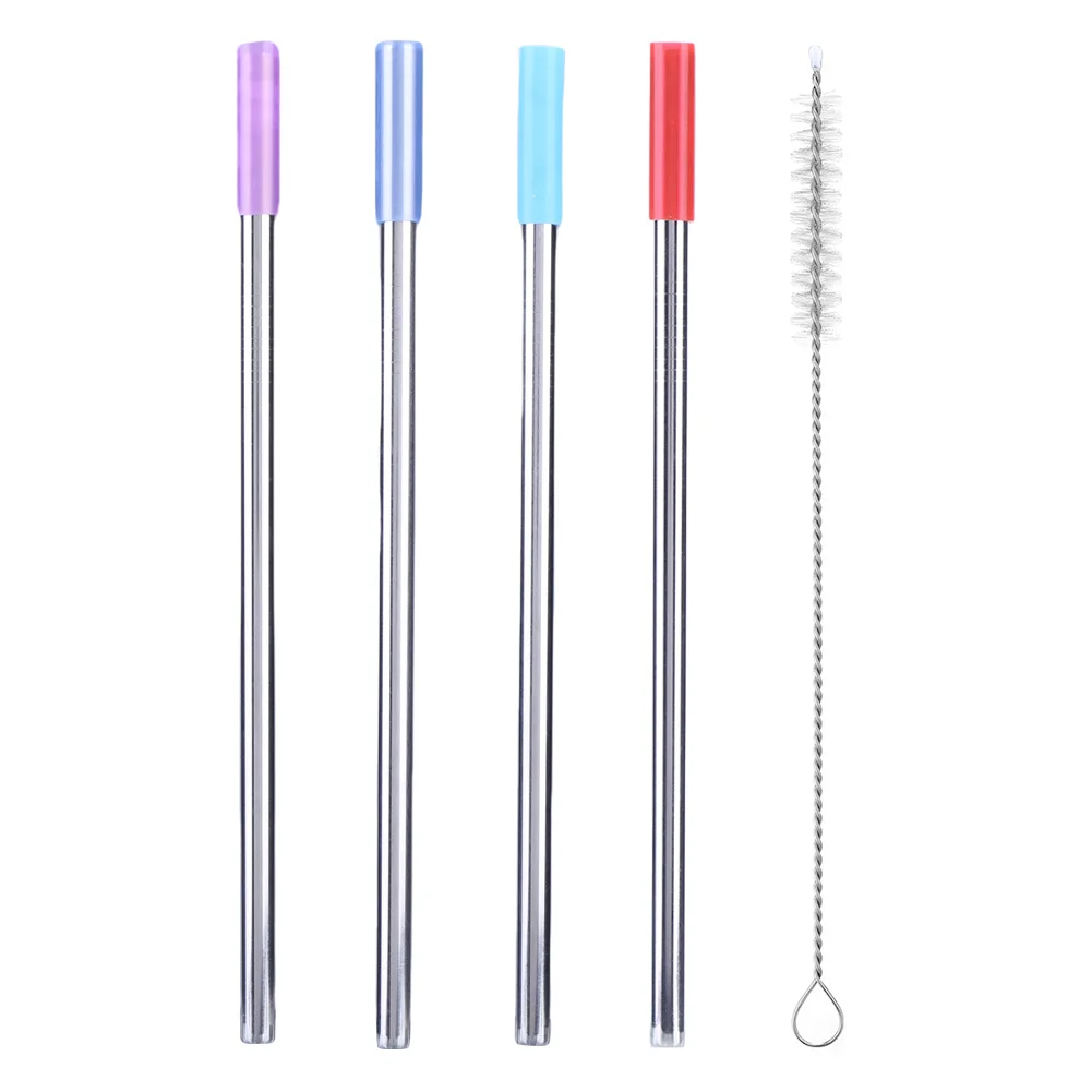 

4Pcs Stainless Steel Drinking Straw with Covers Stainless Steel Straws Replacement with Cover for Stanley 40oz Cup Accessories