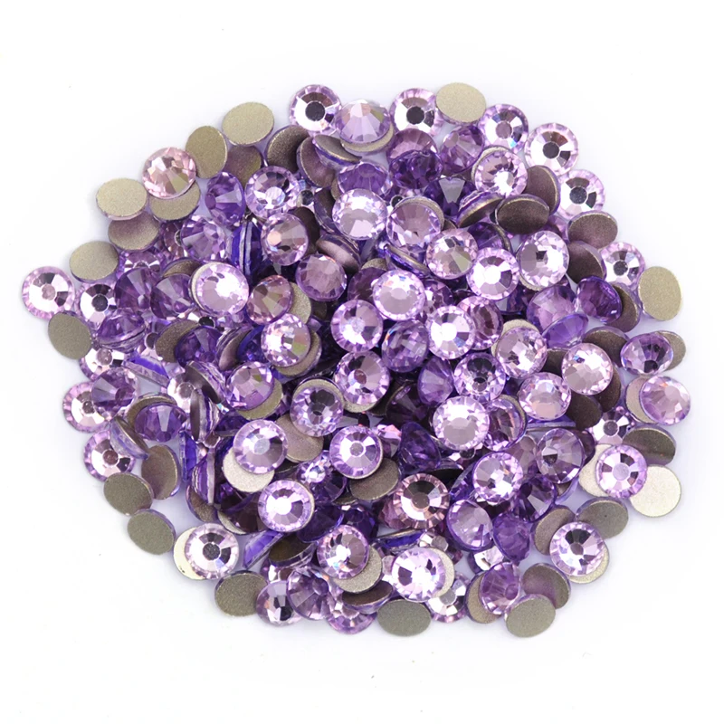 YANRUO 2058NoHF SS16 SS20 Violet Glue On Glass Strass DIY Crafts Flat Back Non Hotfix Rhinestones Crystals For Shoes