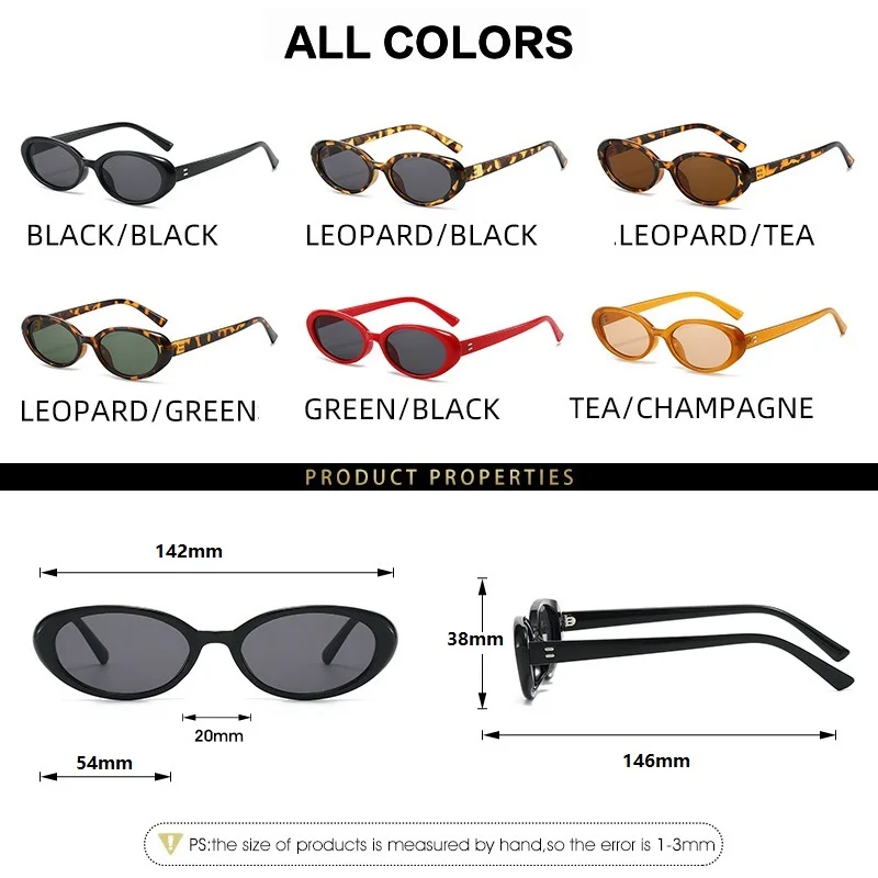 Small Oval Sunglasses for Women's Vintage Design Sun Glasses Shades Female Sexy Retro Punk Men Sunglass Outdoor Trendy Eyewear image 6