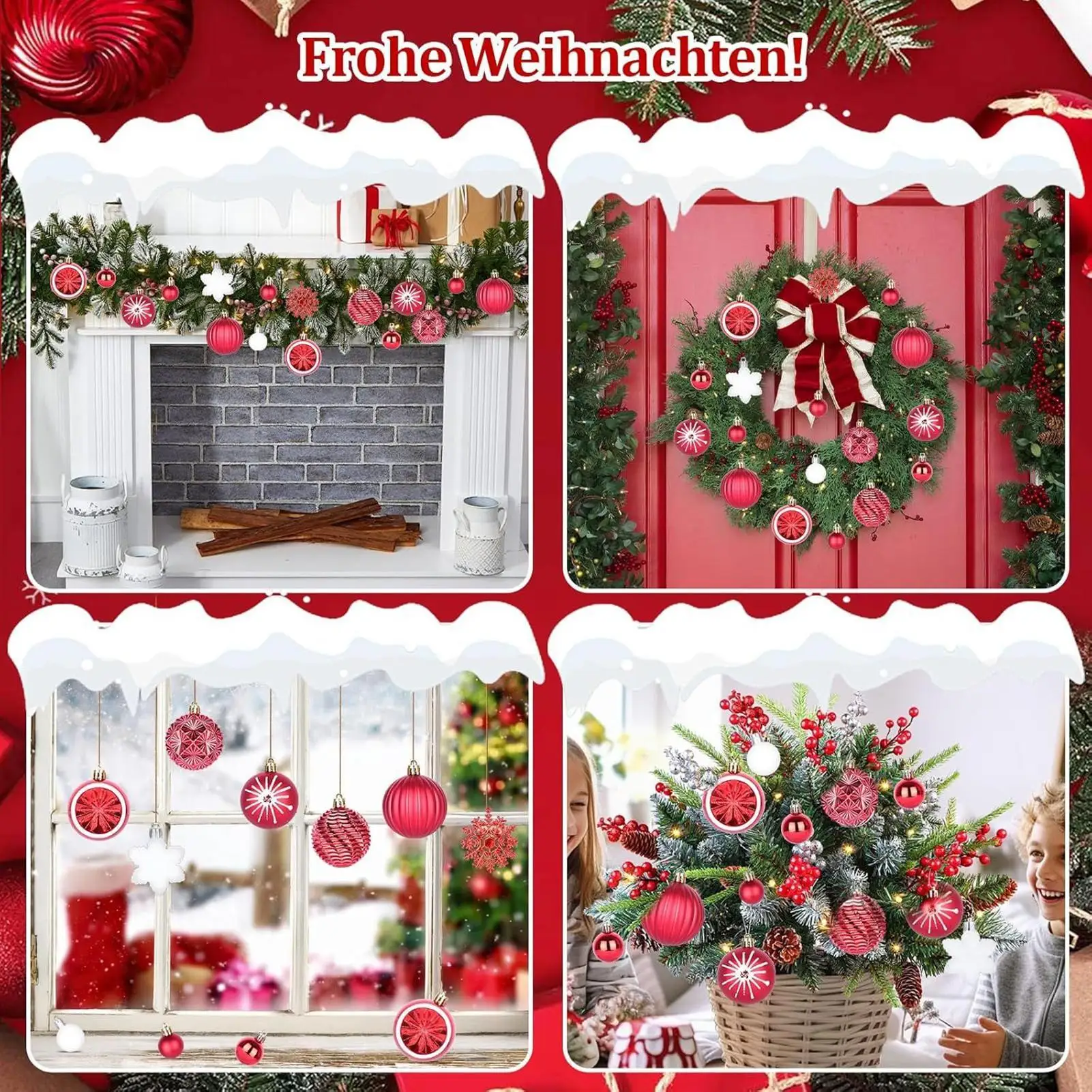 

Рождественские украшения Шары Гальванические окрашенные шары 2,36 дюйма с крючком Небьющиеся елочные украшения для елки в помещении