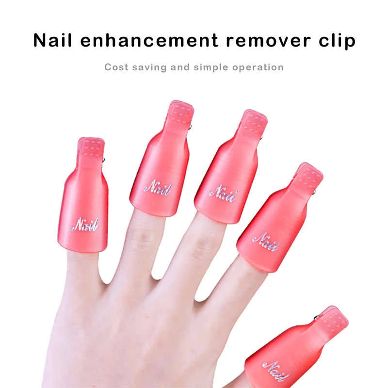 10 قطعة/صندوق الملونة مزيل طلاء الأظافر كليب UV جل أظافر تركيب من الأكريليك نقع قبالة غطاء كليب DIY بها بنفسك الأظافر تنظيف مانيكير إصبع التفاف أدوات