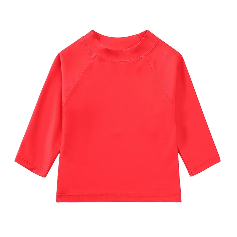 Baby Boys Girls Rash Guard Swimsuit Solid Color Long Sleeve Toddler Girls Boys Swimwears