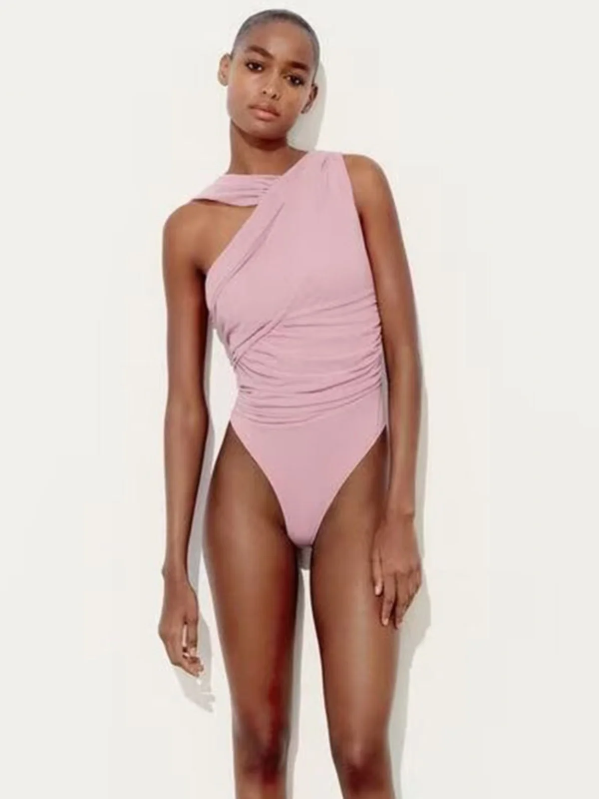 

Spring Summer New Women's Asymmetrical Waist-Cinching Thin Veil Overall Clothes Faionable And Sli ort Pants
