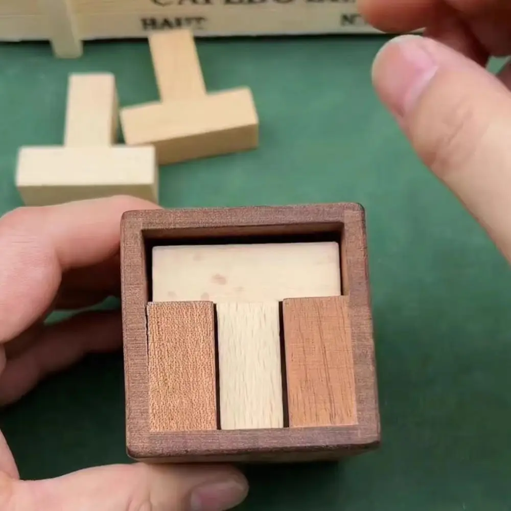 

Creative High Difficulty T-shaped Puzzle Brain Teaser IQ Test T Puzzle Box Six T Puzzle Mind Games Educational Puzzle Gifts