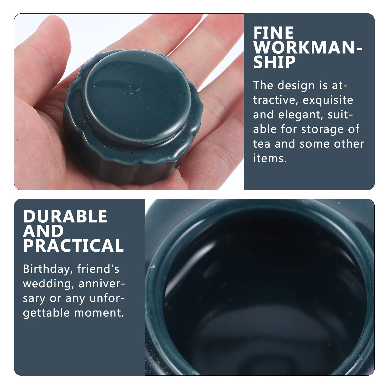 

Retro Ceramic Mini Jar Exquisite Gift for Tea Powder Storage Multi-Purpose Decorative Container Loose Powder Containers