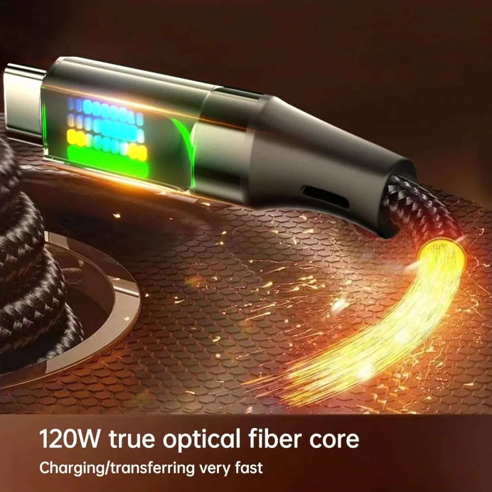 120 واط شحن سريع للغاية USB C إلى نوع C كابل بيانات USB A إلى نوع C سلك شحن الهاتف لسامسونج آيفون هواوي شاومي سلك البيانات