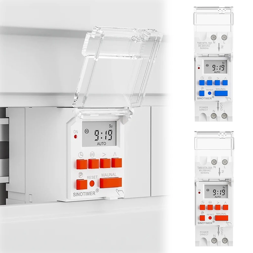 

Wide Voltage 85-265V AC Latitude Switch 16A 30A Din Rail for Automatic Calculation Sunrise and Sunset in Latitude and Longitude