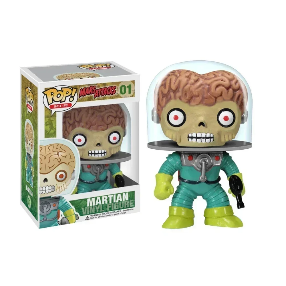 NEW Funko Pop MARS ATTACKS MARTIAN 01# Vinyl Figure Doll 10cm Action & Toy Figures Collectible Model Toys for Children Gifts