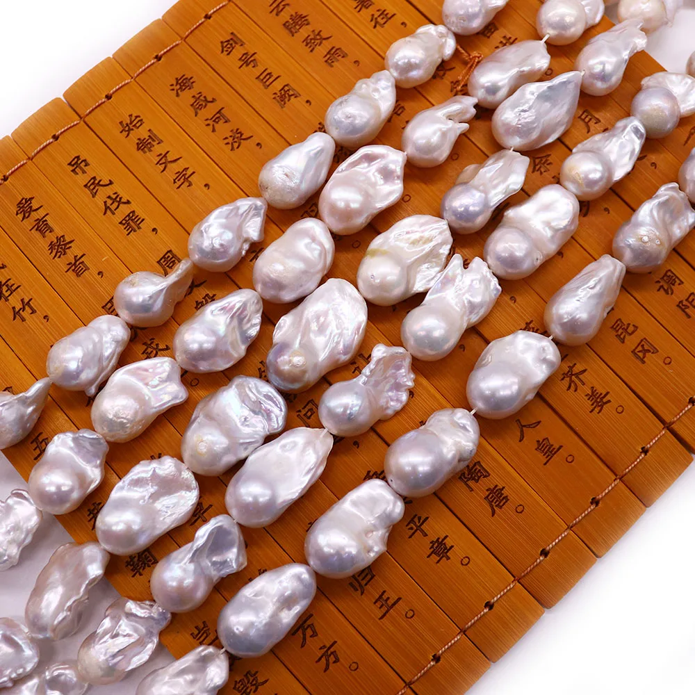 Natural Large Baroque Pearl Beads 15x17-15x25mm Irregular Freshwater Pearl Handmade Necklace Bracelet Jewelry Accessory 1 Strand
