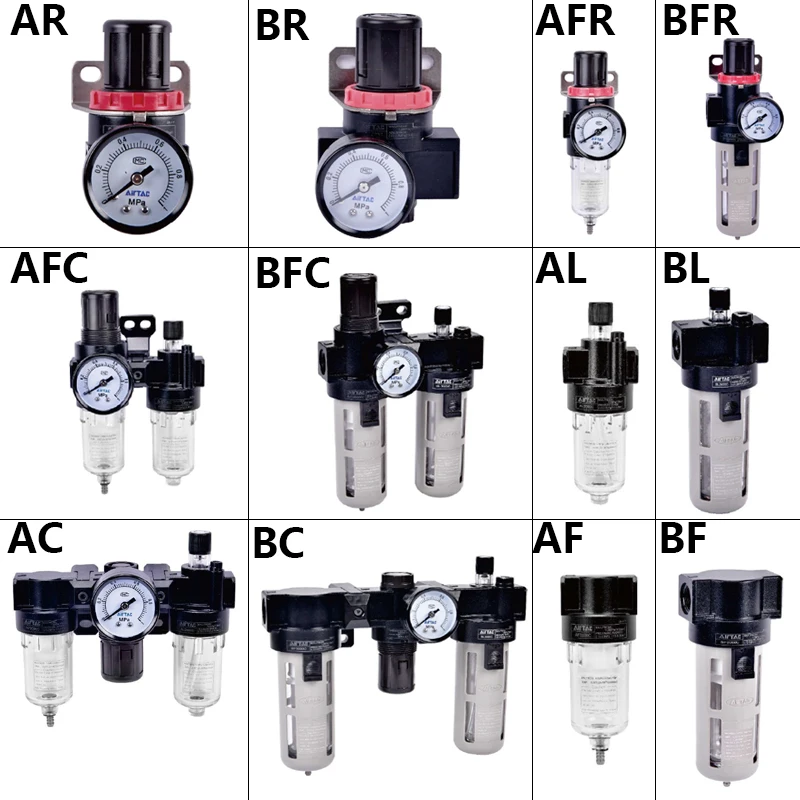 Procesadores de fuente de aire AIRTAC Serie A y B AL/AR/AF/AFC200 BL/BF/BR/BFC2000 3000 4000 PT1/4" 3/8" 1/2" Regulador de presión