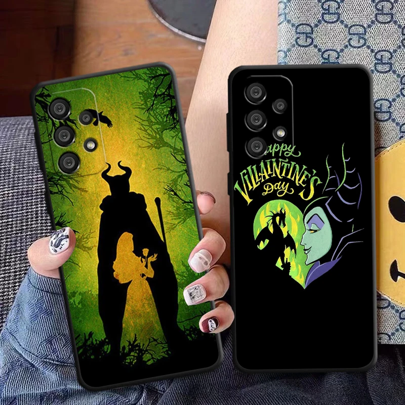 Cartoon Disney Maleficent Phone Case For Samsung A73 A72 A71 A53 A52 A51 A42 A32 A23 A22 A21S A13 A12 Black Soft Cover