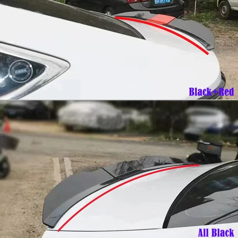 3pcs Sedan Rear Trunk Tail Rear Wing Spoiler 46.06-50.0inch Adjustable DIY Refit Boot Wings Spoiler Car Accessory