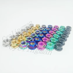 6PCS Titanium Ti M10 Pitch Sprocket Flange Nut For Honda Suzuki Yamaha Nuts M10x1.25mm