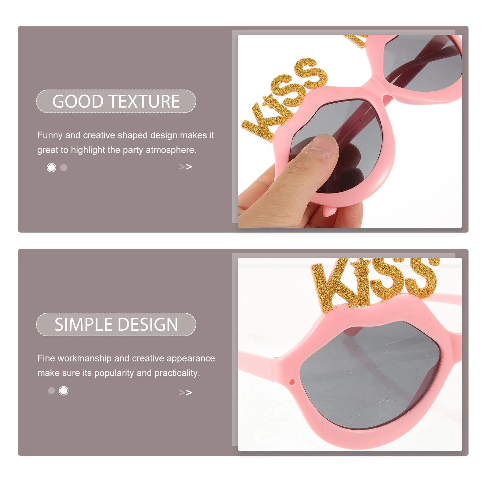 

Lip Shape Glasses Eyeglasses Decoration Funny Eyewear Party Photo Props Booth Gray Flakes