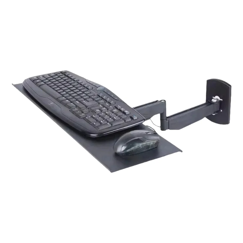 Półka na klawiaturę D-MOUNT 600x185mm 200-KYM3, montowana na ścianie, do laptopa, długa, z pełnym zakresem ruchu i regulacją nachylenia. — zdjęcie produktu 6