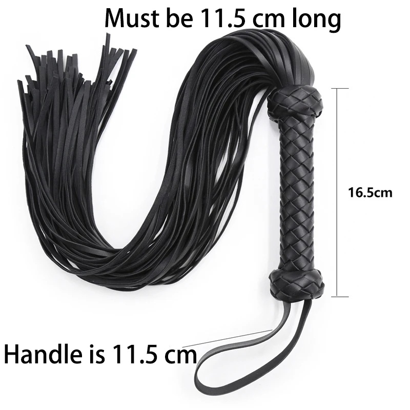 Fetish Black&Red PU Leather Whip Flogger Handle Spanking Paddle Knout Flirt BDSM Adult Game Erotic Sex Toys for Women Couples