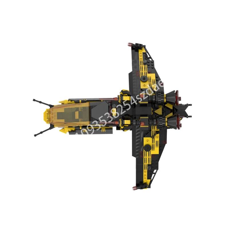 

910 шт. MOC Blacktron Gunship Star Battle, строительные блоки, рождественская игрушка, подарок для подростка, сборка пластика, образовательные