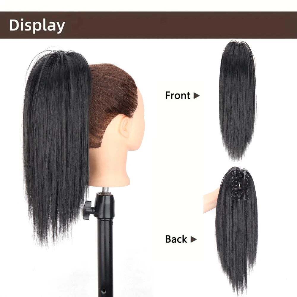 Extensiones de Cabello con Clip de garra sintética para mujer, coleta corta y recta desordenada, moño de pelo desordenado, accesorios para el cabello