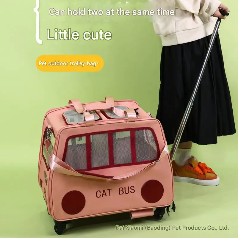 Poussette Portable pour animaux de compagnie, grande capacité, pour chiens, chariot de voyage respirant pour animaux de compagnie, fermeture à glissière, Style sac à dos, bagages sortants, 2025