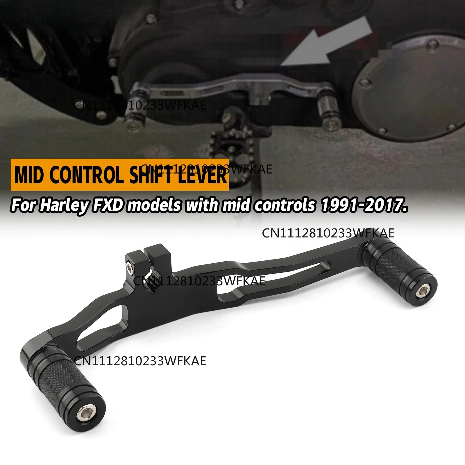 Mid-Control Heel Toe Shift Lever Shifter Pegs for Harley Dyna FXD Fat Bob FXD Super Glide Wide Glide Low Rider 1991-2017