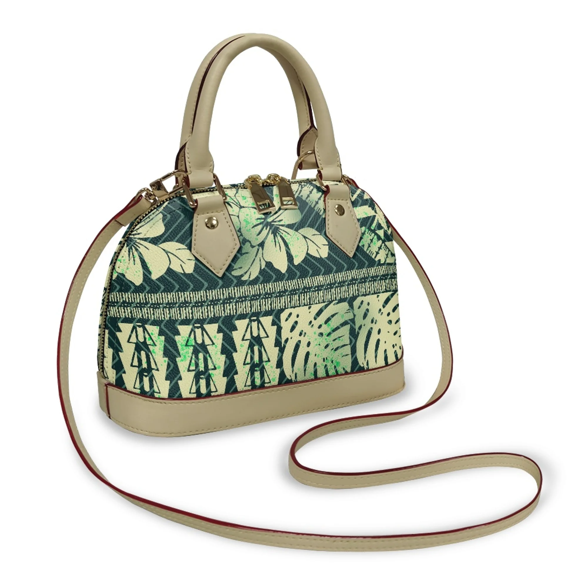 هاواي حقيبة نسائية أنيقة نمط الأزهار تصميم حقيبة نسائية بولينيزيا حقيبة يد نسائية مخصصة شل حقيبة نمط ساموا